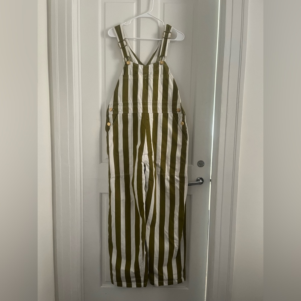 Big Bud Press Green & White stripe overalls